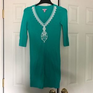 Turquoise Lily Pulitzer Dress with white details